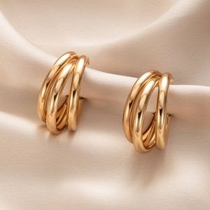 Rouge! Triple Gold Hoop Earrings